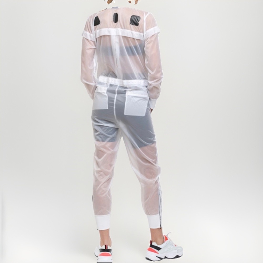 Nike Sportswear Air Futura Jumpsuit Women's S White Sheer Translucent NEW